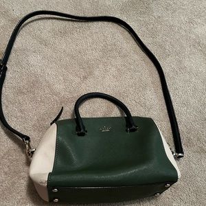 Green and white Kate spade purse